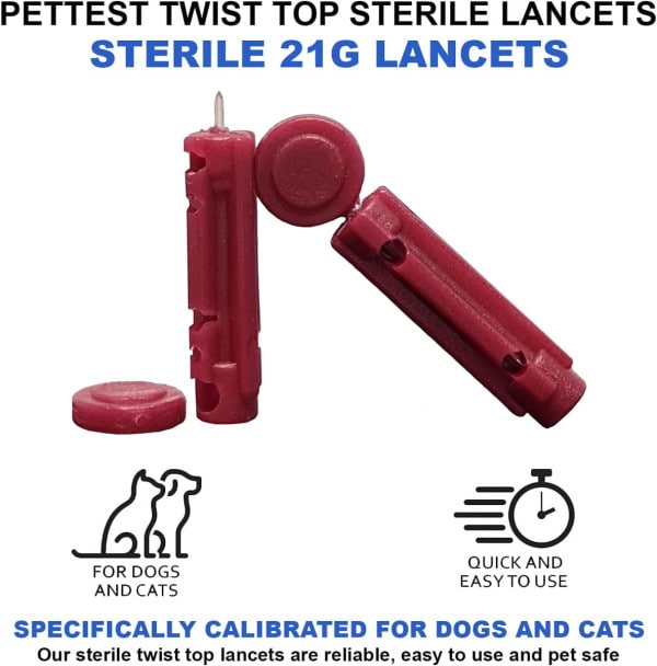 PetTest Lancets specifically for Dogs and Cats