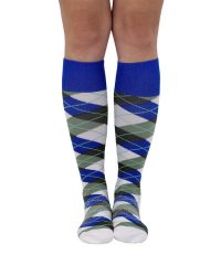 Compression Socks Men's-Blue Grey Check